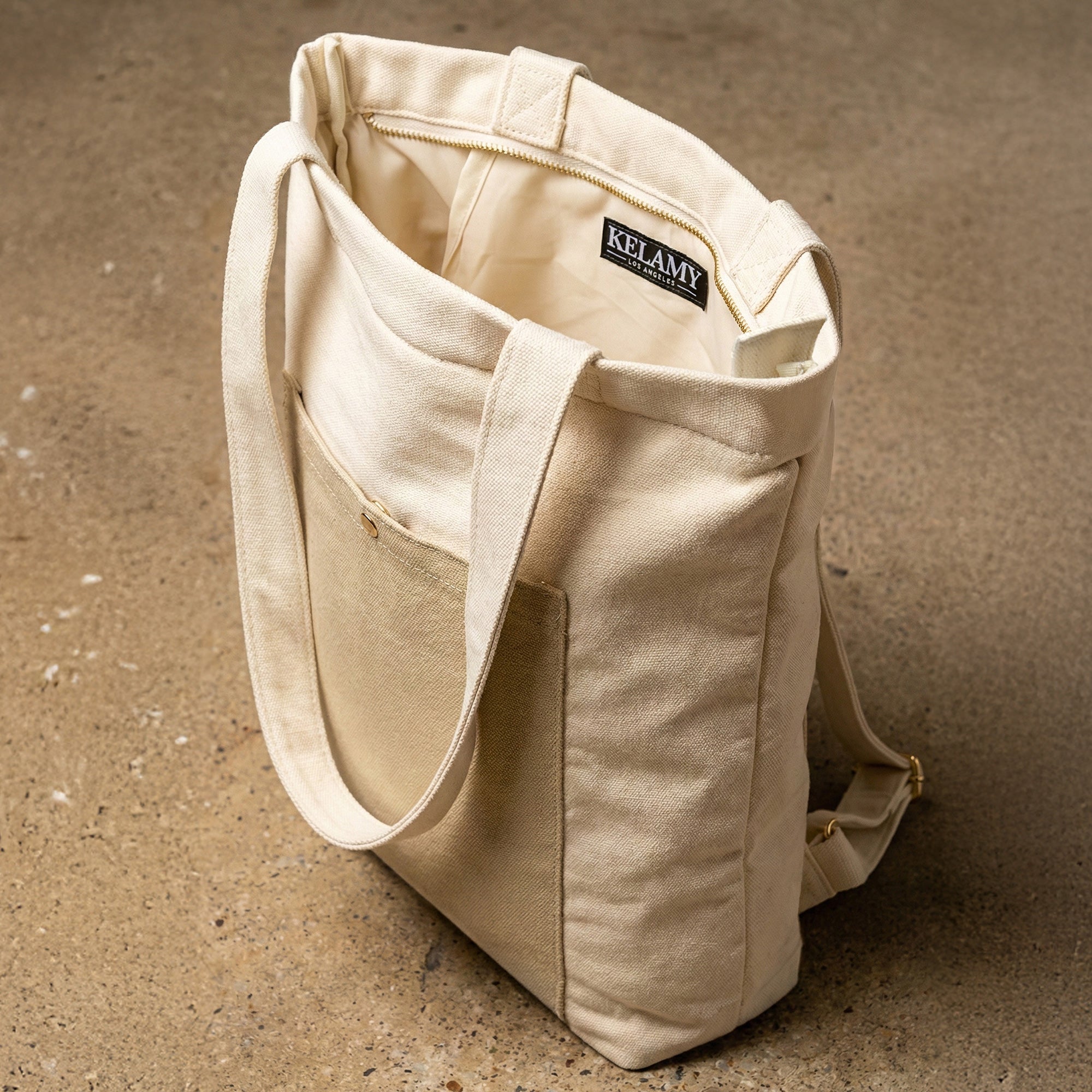 canvas leather backpack tote bag Convertible Canvas Backpack Tote (Desert Sand) – Kelamy