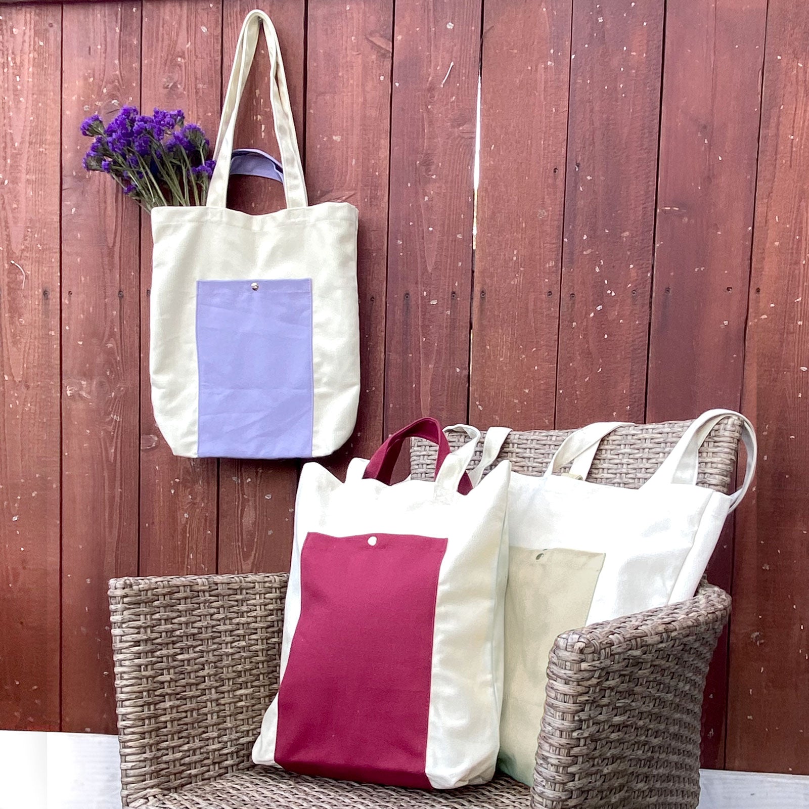 Canvas Tote Bag with Handles (Pastel Lavender) - NEW – Kelamy