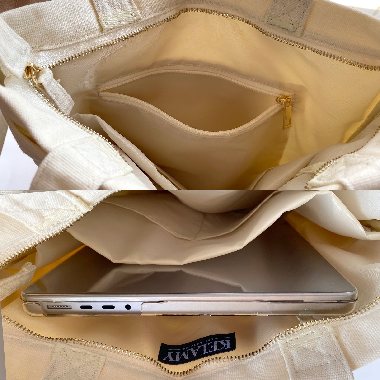 Canvas Tote Bag with Handles (Tan) – Kelamy
