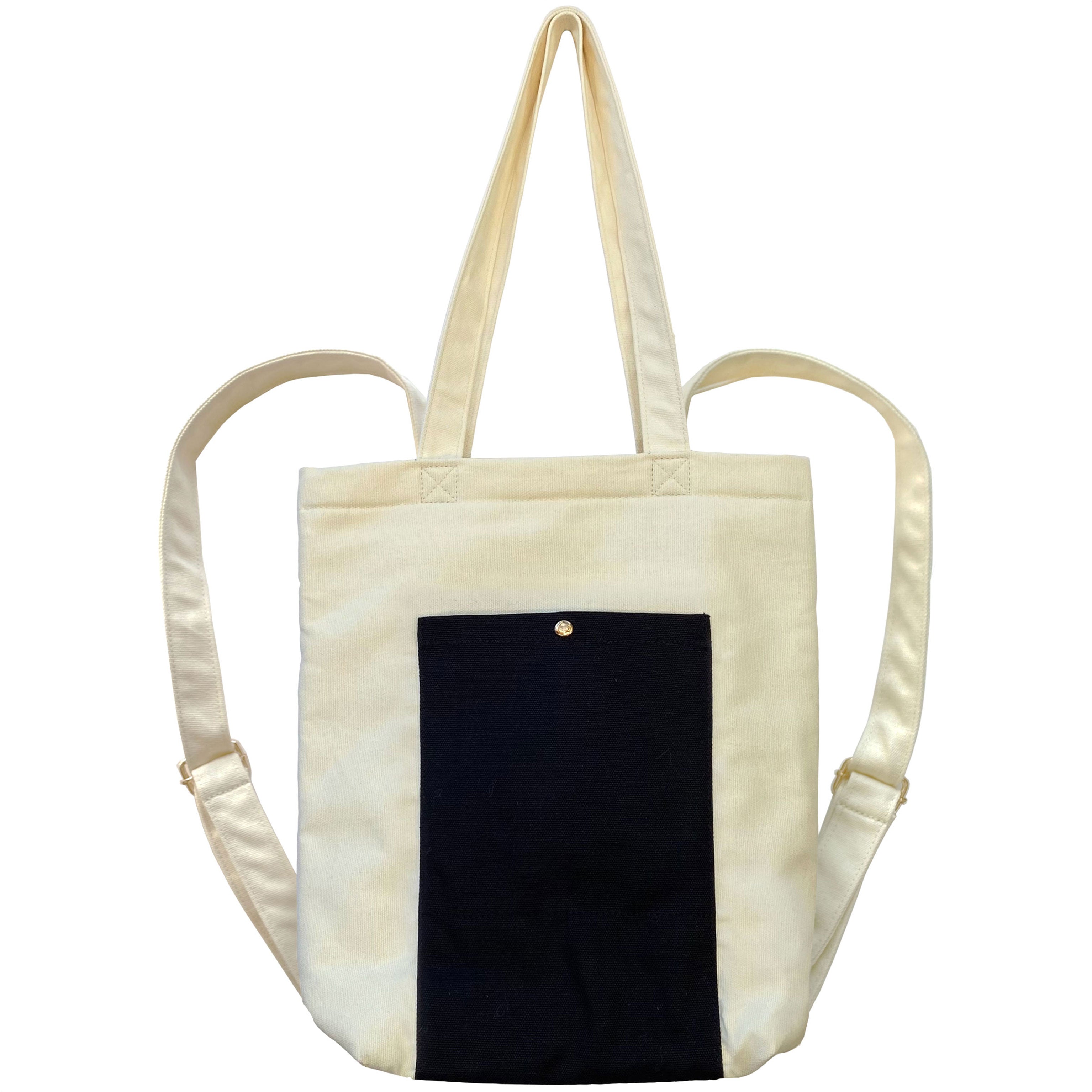 Convertible Canvas Backpack Tote (Black) – Kelamy