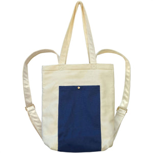 Convertible Canvas Backpack Tote (Midnight Blue)
