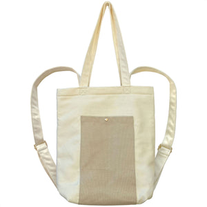 Convertible Canvas Backpack Tote (Tan)