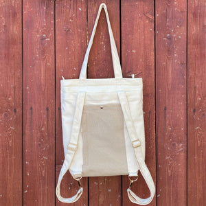 Convertible Canvas Backpack Tote (Tan)