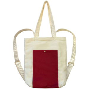 Convertible Canvas Backpack Tote (Winery)