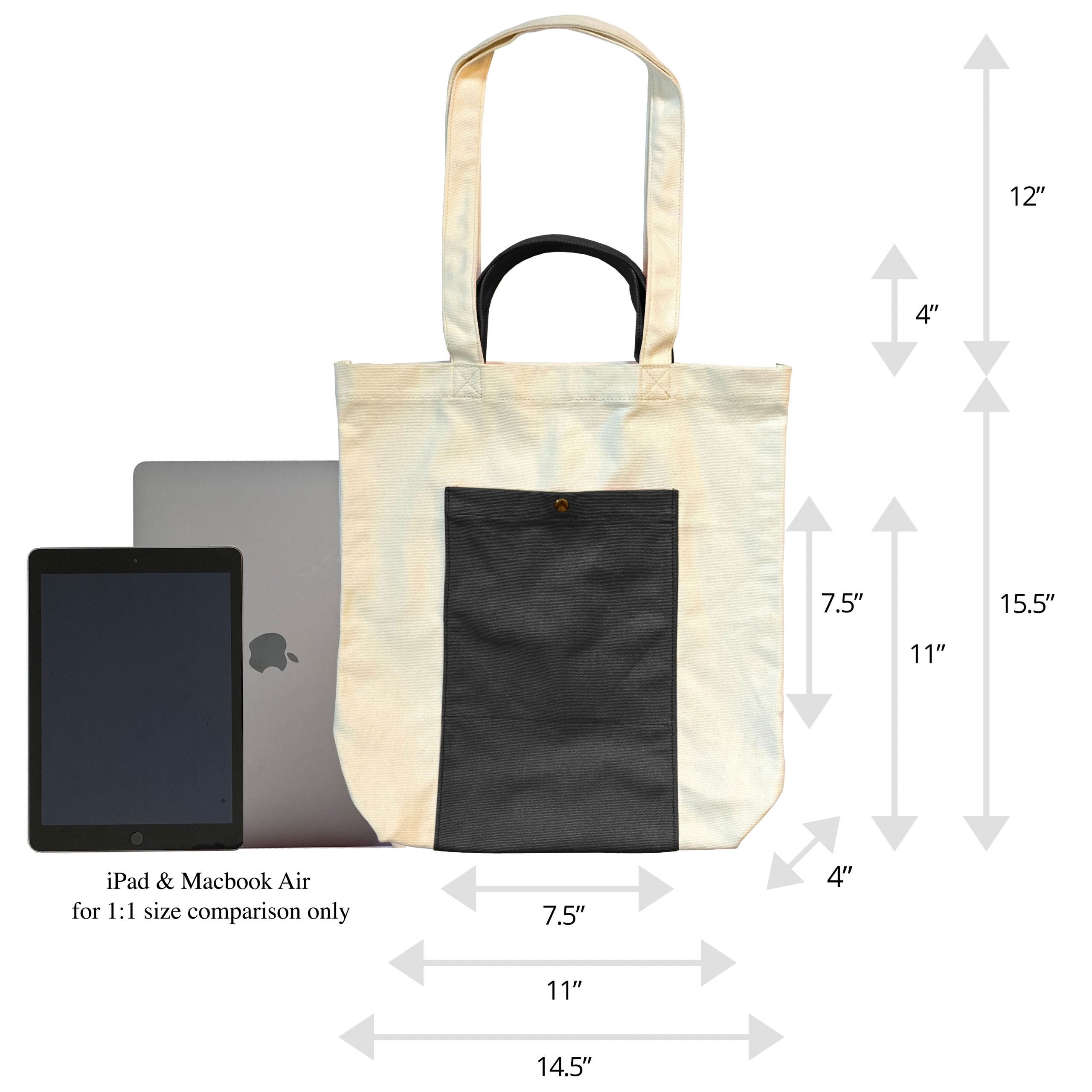 Canvas Tote Bag with Handles (Black)