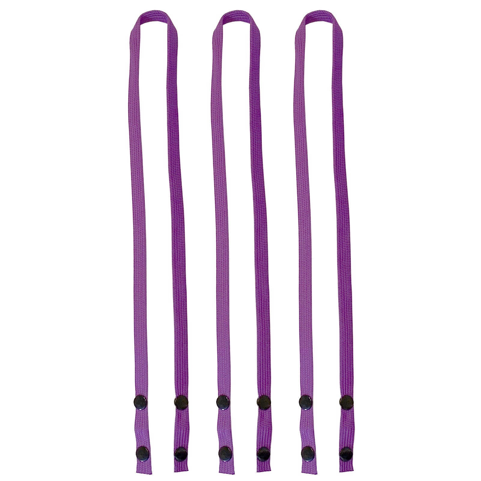 Face Mask Lanyard with Snap Button (Purple, 3-Pack)