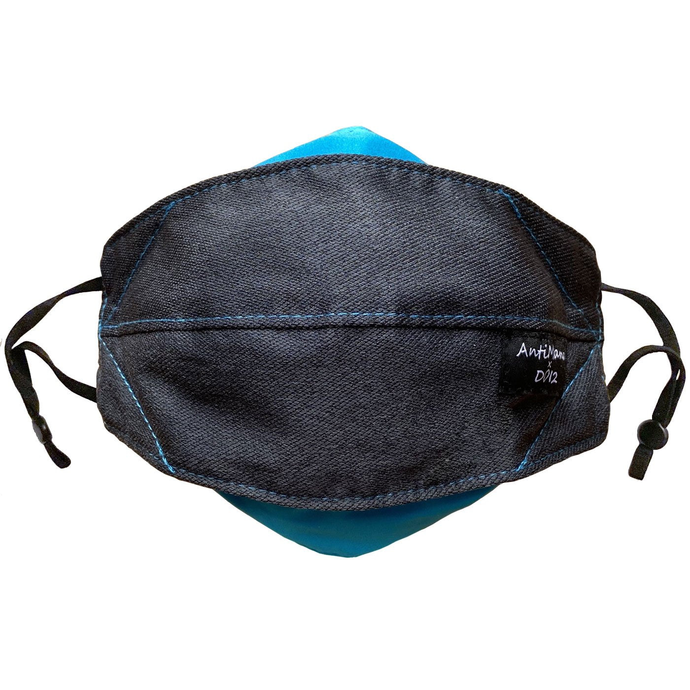Origami Style Reusable Polyester Cloth Face Mask (Charcoal / Turquoise)