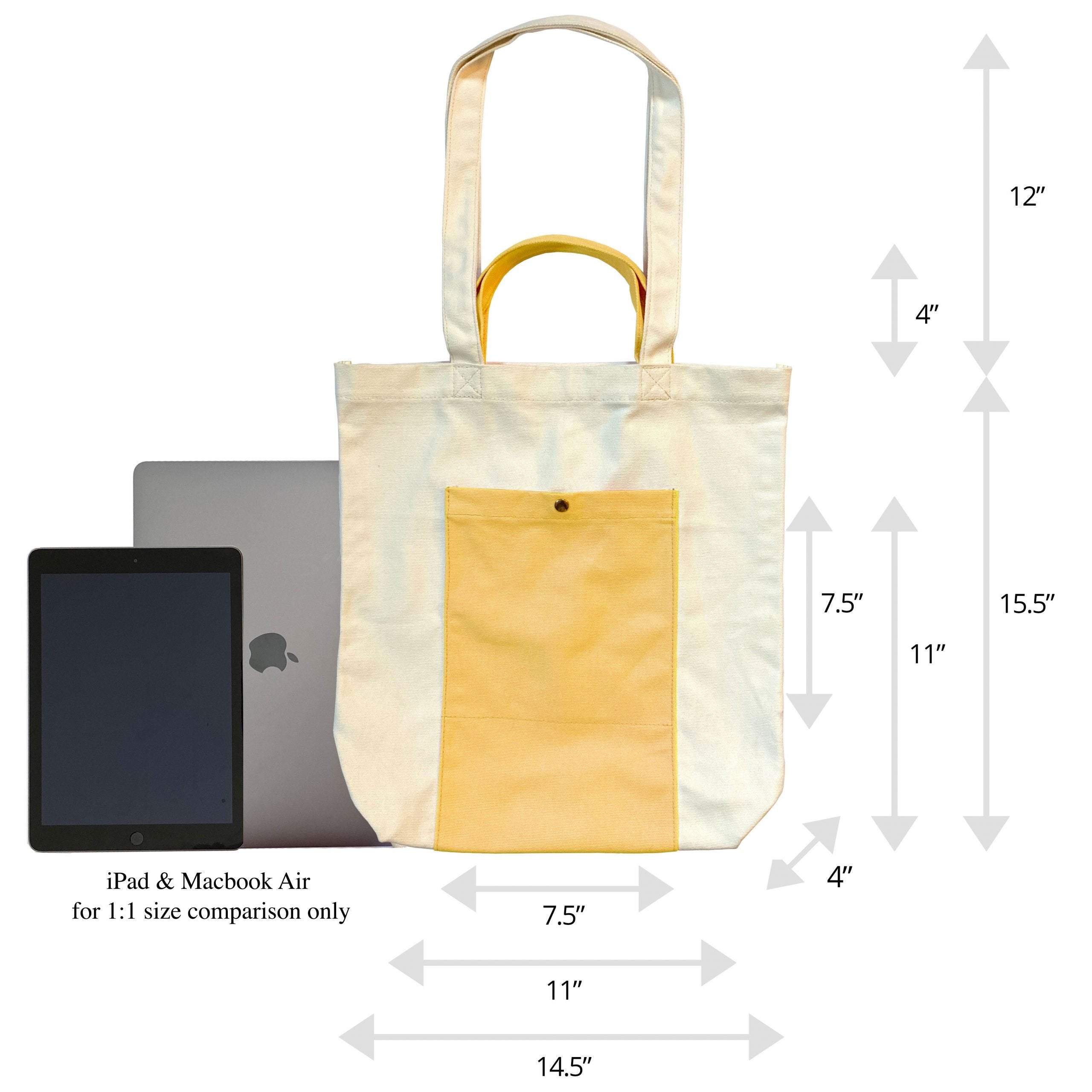 Canvas Tote Bag with Handles (Happy Yellow) – Kelamy